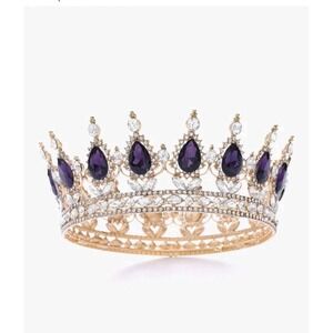 Tiaras Princess Full Round Tiaras Headpieces for Women With Hair Pin Clips